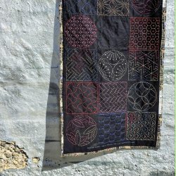 Sashiko Stof 18 motiver // SORT , MARINO BL� ELLER NATUR HVID