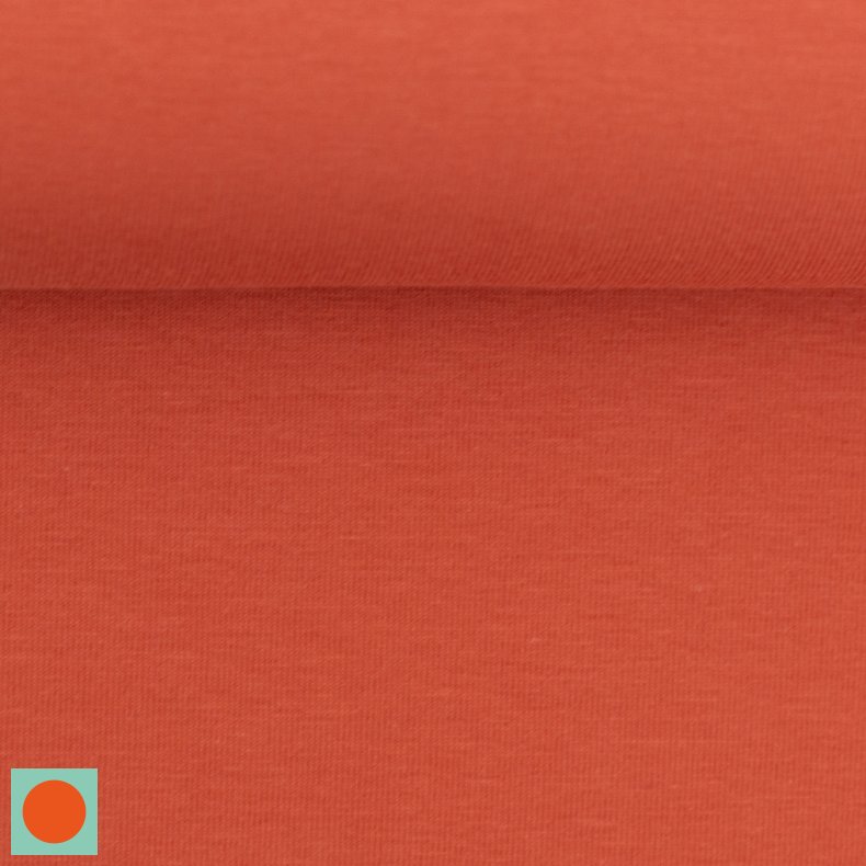 Bomulds jersey 119,- fersken laks rd orange 