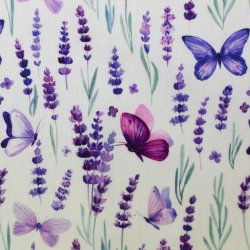 Bomulds poplin // Sommerfugle Lilla