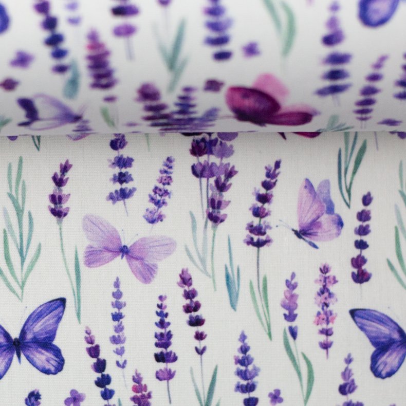 Bomulds poplin // Sommerfugle Lilla