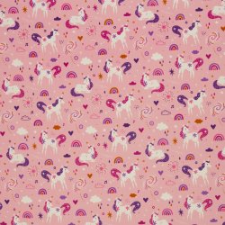 Bomulds poplin // Lyser�d enhj�rning