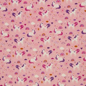 Bomulds poplin // Lyser�d enhj�rning