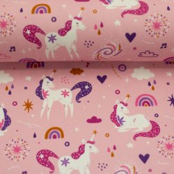 Bomulds poplin // Lyser�d enhj�rning