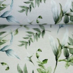 Bomulds Jersey // Green Leaves