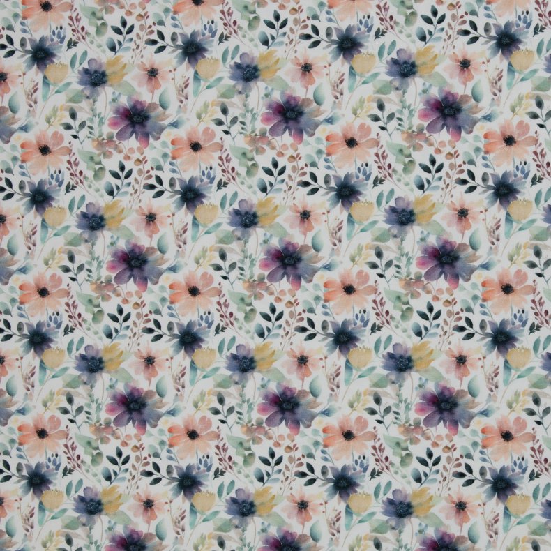 Bomuld Jersey // Akvarel blomst