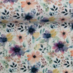 Bomuld Jersey // Akvarel blomst