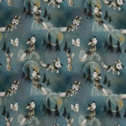 Bomulds poplin // Ulv m�ne kanin