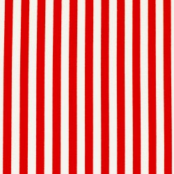 Bomulds Poplin // Striber hvid r�d