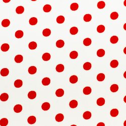 Bomulds Poplin // Polka Hvid R�d