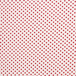 Bomulds Poplin // Polka Hvid R�d