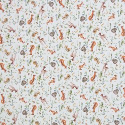 Bomulds poplin m. vandafvisende bel�gning // Skovens dyr