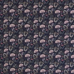 Bomulds Poplin // St�vblomster Bl� Rosa