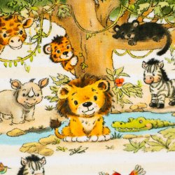 Bomulds Jersey  // Jungle Tiger Papeg�je Giraf Panda N�sehorn Slange