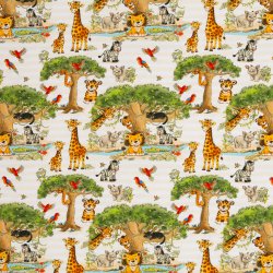 Bomulds Jersey  // Jungle Tiger Papeg�je Giraf Panda N�sehorn Slange