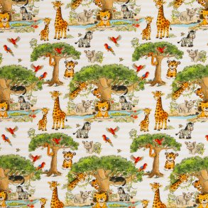 Bomulds Jersey  // Jungle Tiger Papeg�je Giraf Panda N�sehorn Slange