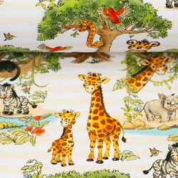 Bomulds Jersey  // Jungle Tiger Papeg�je Giraf Panda N�sehorn Slange