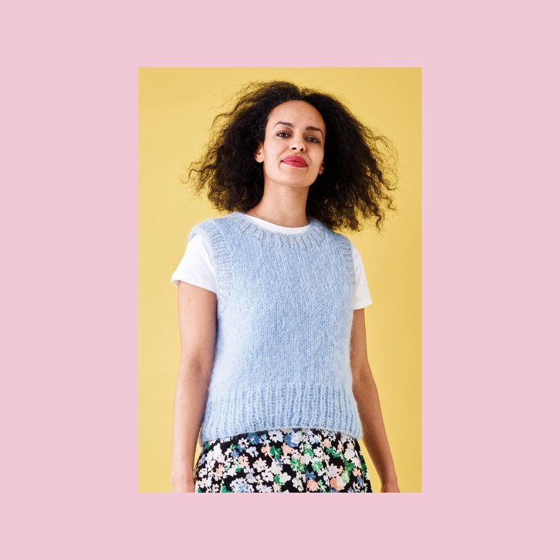 Bella Strikke Opskrift Vest Med Lam� Ribkanter