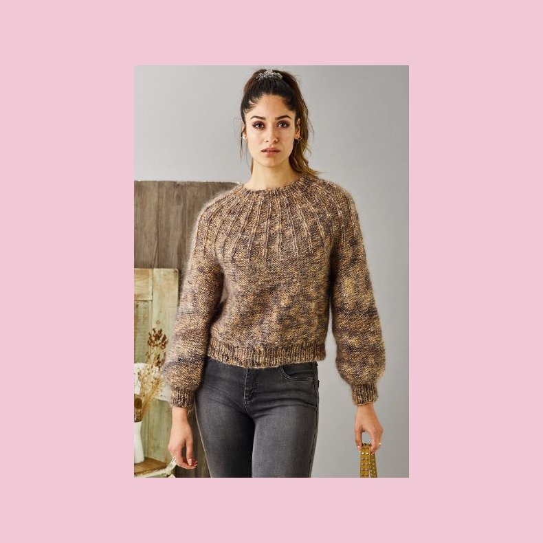 Bella Strikke Opskrift Raglan Blus m/Vrang