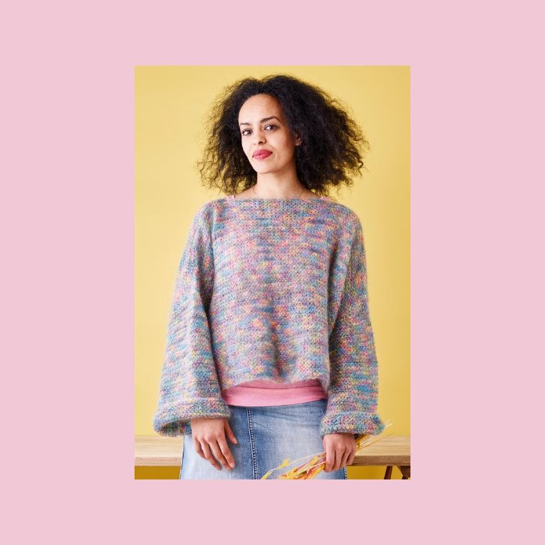 Bella Strikke Opskrift Retstrikket bred bluse