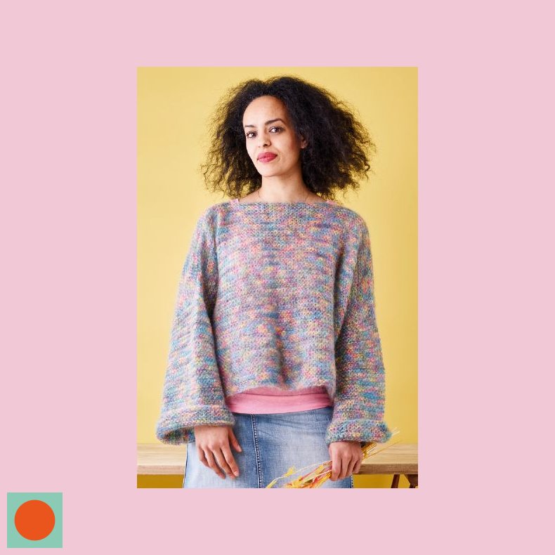 Bella Strikke Opskrift Retstrikket bred bluse