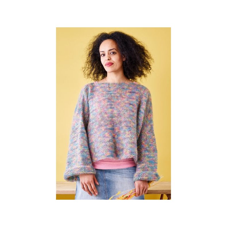 Bella Strikke Opskrift Retstrikket bred bluse