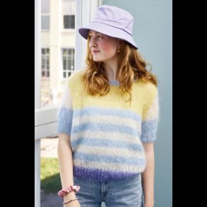 Bella Strikke Opskrift Stribet Bluse Korte rmer
