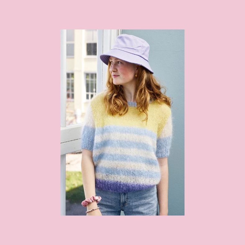 Bella Strikke Opskrift Stribet Bluse Korte �rmer