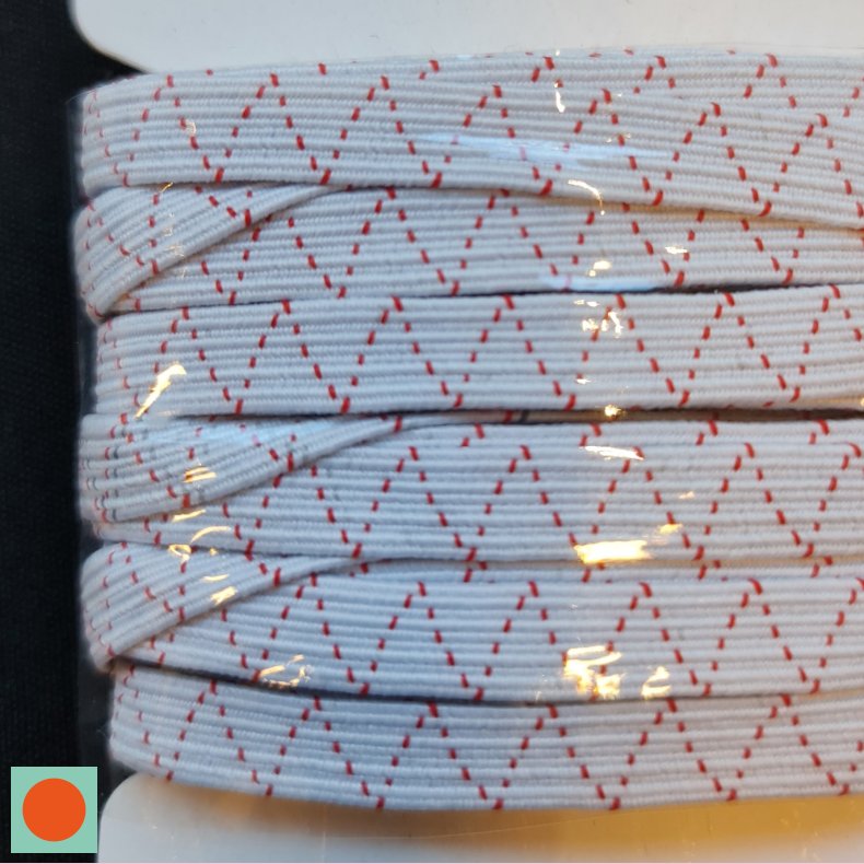 ELASTIK SUPER - HVID RD ZIGZAG - 8mm x 10m