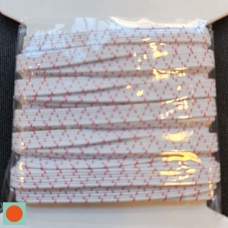 ELASTIK BABY - HVID RD ZIGZAG - 5mm x 3m