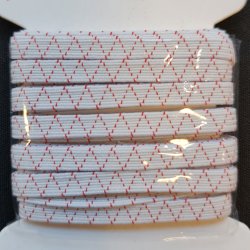 ELASTIK - HVID R�D ZIGZAG - 6mm x 5m