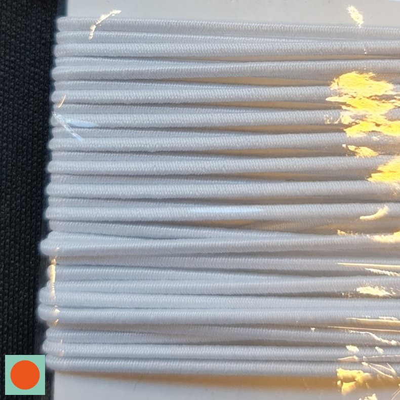 ELASTIK RUND - HVID - 1mm x 3m