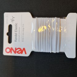 ELASTIK RUND - HVID - 1mm x 3m