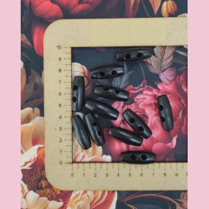 Knap tr sort 3cm // Duffle coat