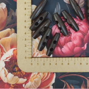 Knap tr brun 4cm // Duffle coat