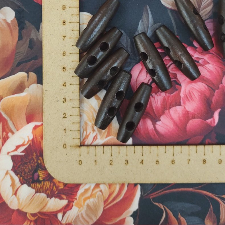 Knap tr� brun 4cm // Duffle coat