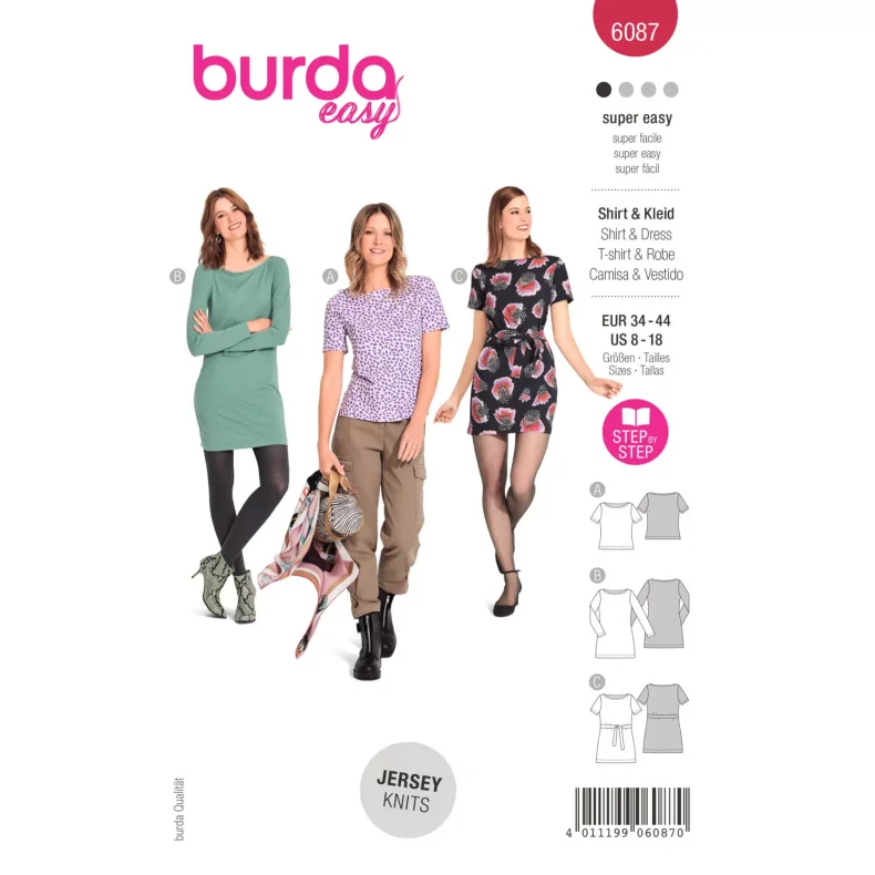 Burda 6087 - BLUSE + KJOLE