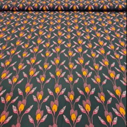 Viskose satin vvet 119,-  Sort pink blomst