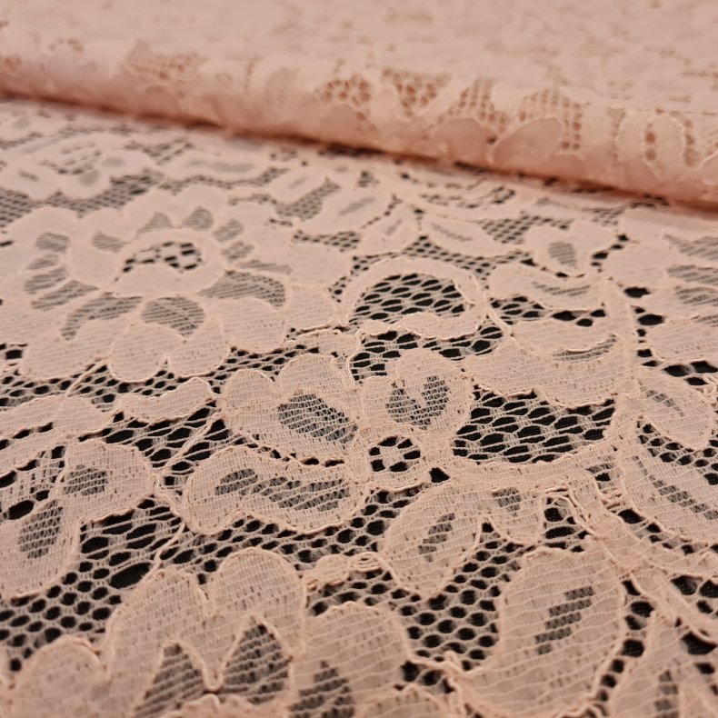 Fracco Blonde blomst broderi Rosa pudder 