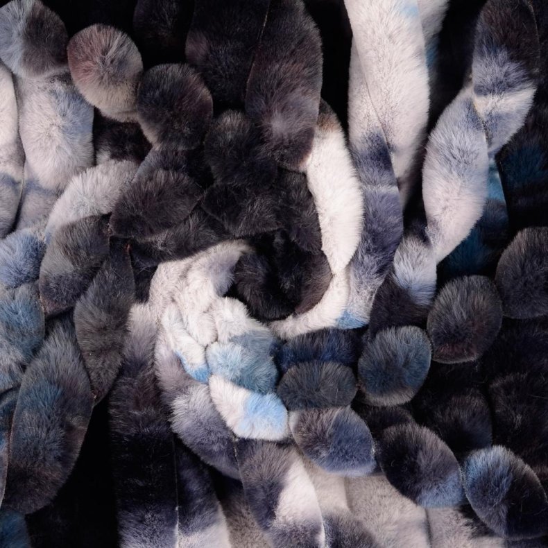 Pels imiteret 169,- bl� gr� 