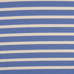 Bomuld Rib jersey // Stribe hvid lysebl