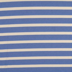 Bomuld Rib jersey // Stribe hvid lysebl