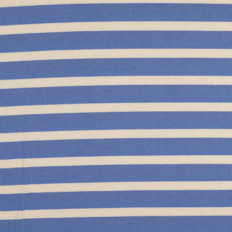 Bomuld Rib jersey // Stribe hvid lysebl