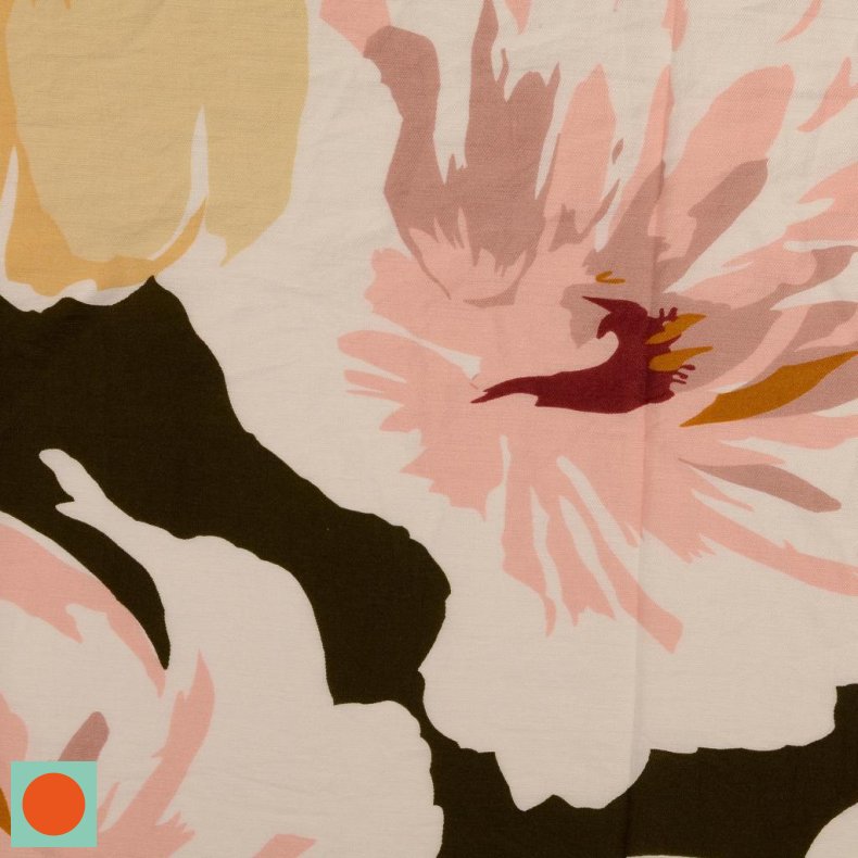 Viskose vvet // Big Flowers Brun