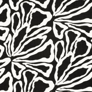 Slub Flowers Black ( Ved kb af hele meter.: 80,- )