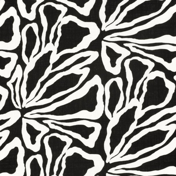 Slub Flowers Black