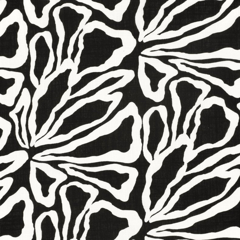 Slub Flowers Black ( Ved k�b af hele meter.: 80,- )