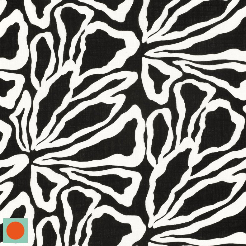 Slub Flowers Black ( Ved kb af hele meter.: 80,- )