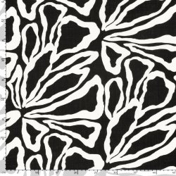 Slub Flowers Black ( Ved kb af hele meter.: 80,- )