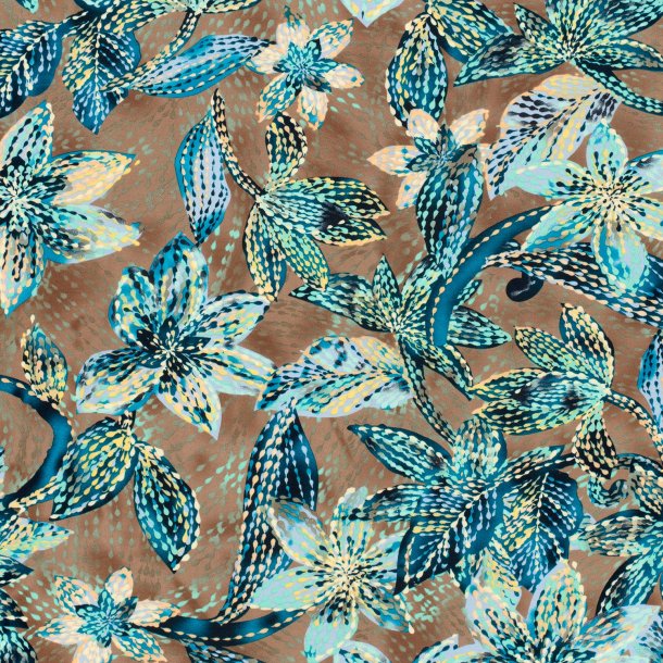 Flowers Taupe Creme 