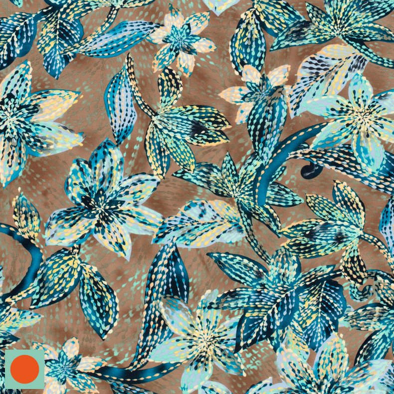 Flowers Taupe Creme 